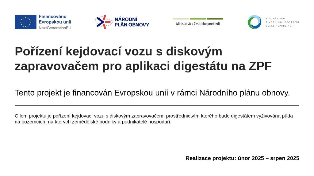 Projekt Pořízení nákladního vozidla na kejdu
